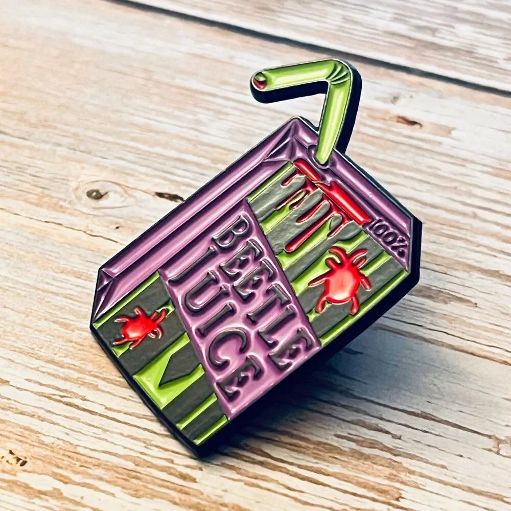 Beetlejuice Juice Box Collectible Enamel Pin